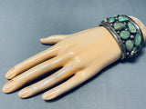 One Of The Best Vintage Native American Navajo Green Turquoise Sterling Silver Bracelet-Nativo Arts