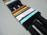 One Of The Biggest Santo Domingo Turquoise Jet Native American Necklace-Nativo Arts