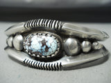 Important Native American Navajo Dry Creek Turquoise Verdy Jake Sterling Silver Bracelet-Nativo Arts