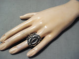 Native American Important Vintage Darryl Becenti Sterling Silver Repoussed Ring-Nativo Arts