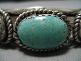 Stunning Vintage Native American Navajo Royston Turquoise Thick Sterling Silver Bracelet Heavy-Nativo Arts