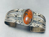 Early 1900's Vintage Native American Navajo Petrified Wood Sterling Silver Bracelet Old-Nativo Arts
