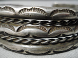 Amazing Vintage Navajo Sterling Silver Bracelet Old Native American-Nativo Arts
