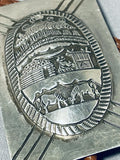 Native American One Of The Most Detailed Vintage Navajo Sterling Silver Bolo Tie-Nativo Arts