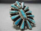 Incredible Vintage Native American Navajo Tears Of Joy Turquoise Sterling Silver Ring-Nativo Arts