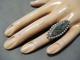 Tremendous Vintage Navajo Abalone Sterling Silver Ring Native American Old-Nativo Arts