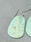 Native American Outstanding Santo Domingo Royston Turquoise Sterling Silver Earrings-Nativo Arts