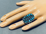 Superlative Vintage Native American Zuni Turquoise Sterling Silver Ring-Nativo Arts