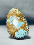 Mesmerizing San Felipe Signed 8 Turquoise Huge Sterling Silver Ring-Nativo Arts