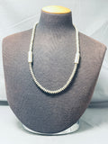 Native American Sturdy Vintage Santo Domingo Thick Sterling Silver Necklace-Nativo Arts