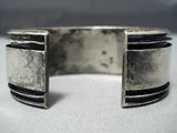 Superior Vintage Native American Navajo Two Row Turquoise Sterling Silver Channel Bracelet-Nativo Arts