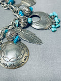 Absolutely Incredible Vintage Native American Navajo Turquoise Sterling Silver Charm Bracelet-Nativo Arts