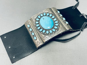 Symbolic Arrow Protector Vintage Native American Navajo Turquoise Sterling Silver Ketoh Bracelet-Nativo Arts