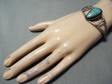 Tremendous Vintage Native American Navajo Kingman Turquoise Sterling Silver Bracelet Old-Nativo Arts