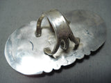 Native American One Of The Biggest Ever Vintage Zuni Important Turquoise Sterling Silver Ring-Nativo Arts