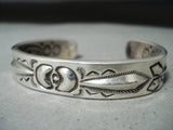 Native American Very Important Ray Adakai Sterling Silver Repoussed Bracelet-Nativo Arts