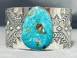 Extreme Detail Native American Turquoise Sterling Silver Bracelet-Nativo Arts