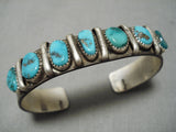 Incredible Vintage Native American Navajo Turquoise Sterling Silver Bracelet Old Cuff-Nativo Arts