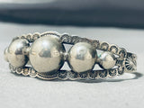 Early 1900's Vintage Native American Navajo Sterling Silver Sunstamp Bracelet Cuff-Nativo Arts