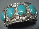 Awesome Vintage Navajo Native American Turquoise Sterling Silver Bracelet-Nativo Arts