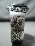 Vivid Kirk Smith Vintage Native American Navajo Carico Turquoise Sterling Silver Bracelet-Nativo Arts