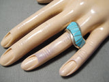 Exquisite Vintage Navajo Turquoise Sterling Silver Ring Native American-Nativo Arts