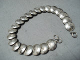 Impressive Vintage Navajo Sterling Silver Link Bracelet Native American Old-Nativo Arts