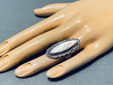 Striking Vintage Native American Navajo Abalone Sterling Silver Ring-Nativo Arts