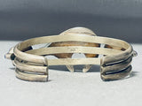 Jonny Peters Vintage Native American Navajo Lapis Brownbear Sterling Silver Bracelet-Nativo Arts