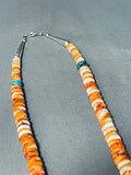 Native American Tears Of Joy Santo Domingo Turquoise Shell Sterling Silver Necklace-Nativo Arts