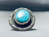 Rare Mine Turquoise Vintage Native American Navajo Sterling Silver Ring Old-Nativo Arts