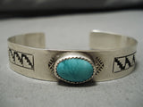 Exceptional Vintage Native American Navajo Green Turquoise Sterling Silver Bracelet-Nativo Arts