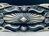 Very Important Vintage Native American Navajo Del Gordan Sterling Silver Concho Bracelet-Nativo Arts