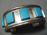 Native American Tony Aguilar Sr Vintage Santo Domingo Turquoise Sterling Silver Bracelet-Nativo Arts