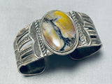 Native American One Of The Best Vintage Petrified Wood Sterling Silver Bracelet-Nativo Arts