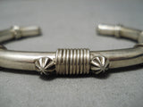Thick And Heavy!! Vintage Native American Navajo Coiled Sterling Silver Bracelet-Nativo Arts