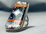 One Of The Most Intricate Ever Native American Navajo Turquoise Agate Sterling Silver Ring-Nativo Arts