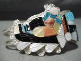 One Of The Best Vintage Native American Zuni Turquoise Kachina Sterling Silver Bracelet-Nativo Arts