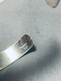 One Of Most Detailed Hand Carved Vintage Native American Navajo Lapis Sterling Silver Bracelet-Nativo Arts