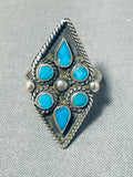 Important Vintage Native American Zuni Turquoise Sterling Silver Ring-Nativo Arts