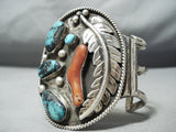 Museum Vintage Native American Navajo Blue Gem Turquoise Sterling Silver Bracelet-Nativo Arts