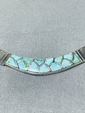 Intricate Vintage Native American Zuni Turquoise Sterling Silver Necklace Old-Nativo Arts