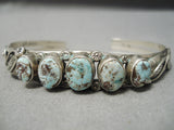 Important Vintage Native American Navajo Dry Creek Turquoise Sterling Silver Bracelet-Nativo Arts