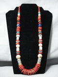 Chunky Coral Native American Navajo Turquoise Singer Sterling Silver Necklace-Nativo Arts