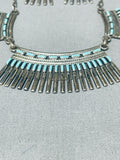 Stunning Vintage Native American Zuni Blue Gem Turquoise Sterling Silver Necklace & Earring Set-Nativo Arts