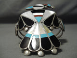 Big Huge Vintage Zuni Native American Turquoise Sterling Silver Bracelet-Nativo Arts