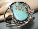Rare Slithering Snake Vintage Native American Navajo Royston Turquoise Sterling Silver Bracelet-Nativo Arts