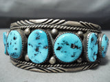 Superior Vintage Native American Navajo Sleeping Beauty Turquoise Sterling Silver Bracelet Old-Nativo Arts