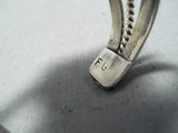 Authentic Vintage Native American Navajo Rare Turquoise Sterling Silver Bracelet Old-Nativo Arts