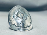 Impressive Native American Navajo Sterling Silver Concho Ring-Nativo Arts